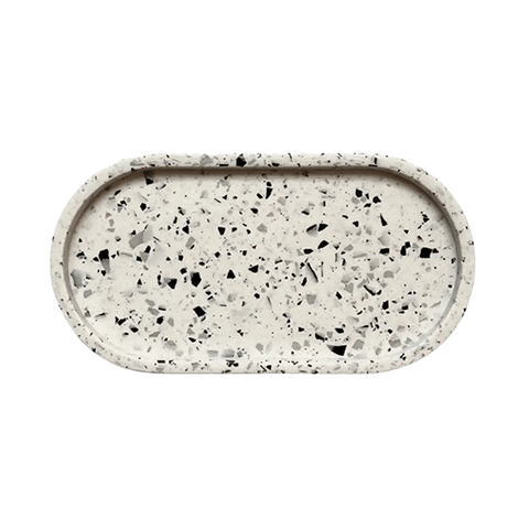 TERRAZZO ROLLING TRAY - BEIGE